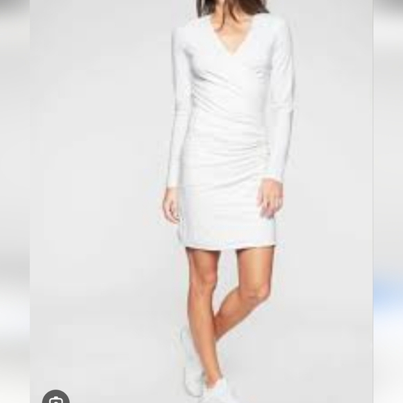 Athleta Dresses & Skirts - NWT Athleta Wilder Long Sleeve White Dress, Sz.M